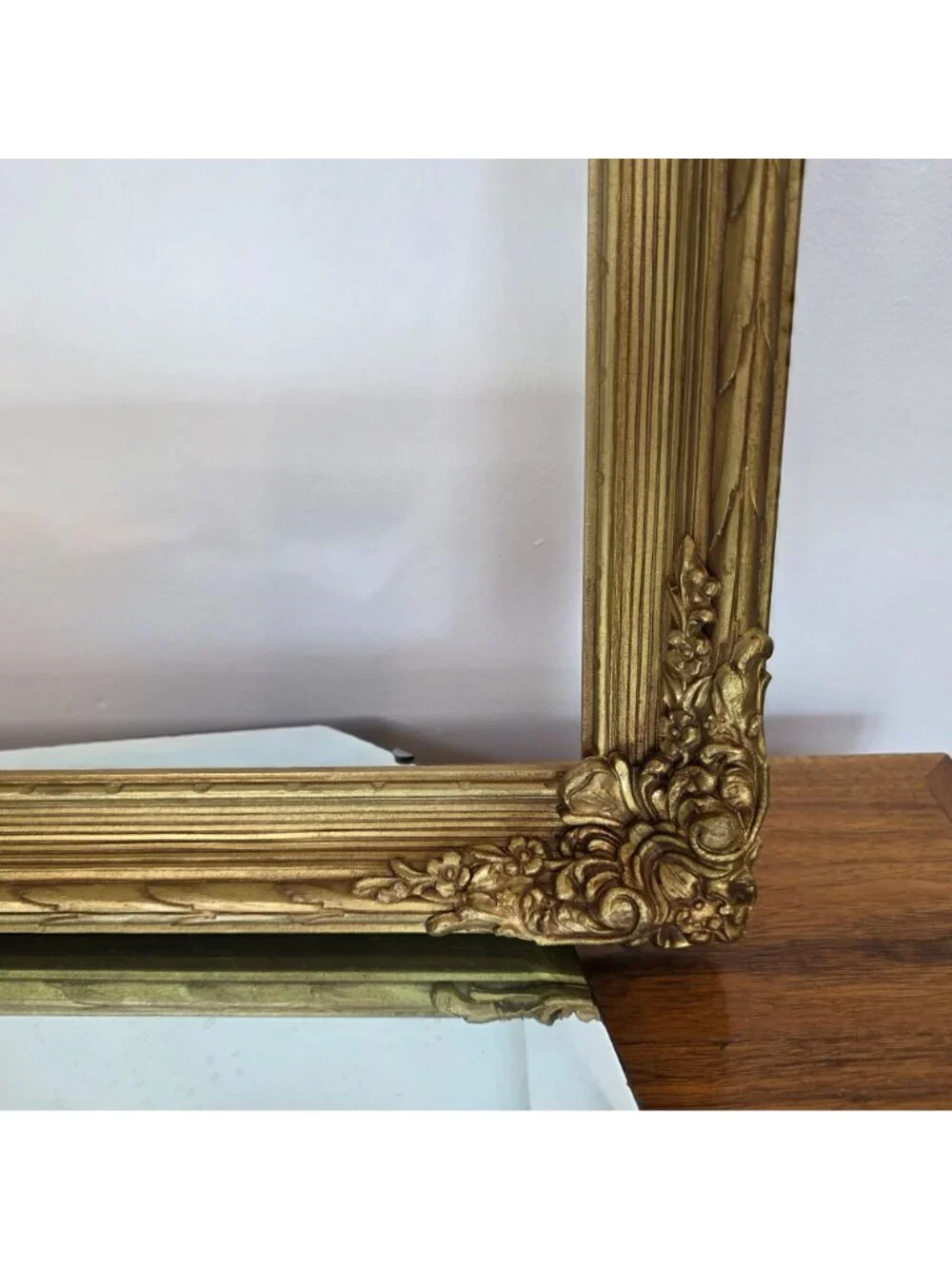 Antique Gold Gilded Ornate Wooden Picture Frame 17-3/8